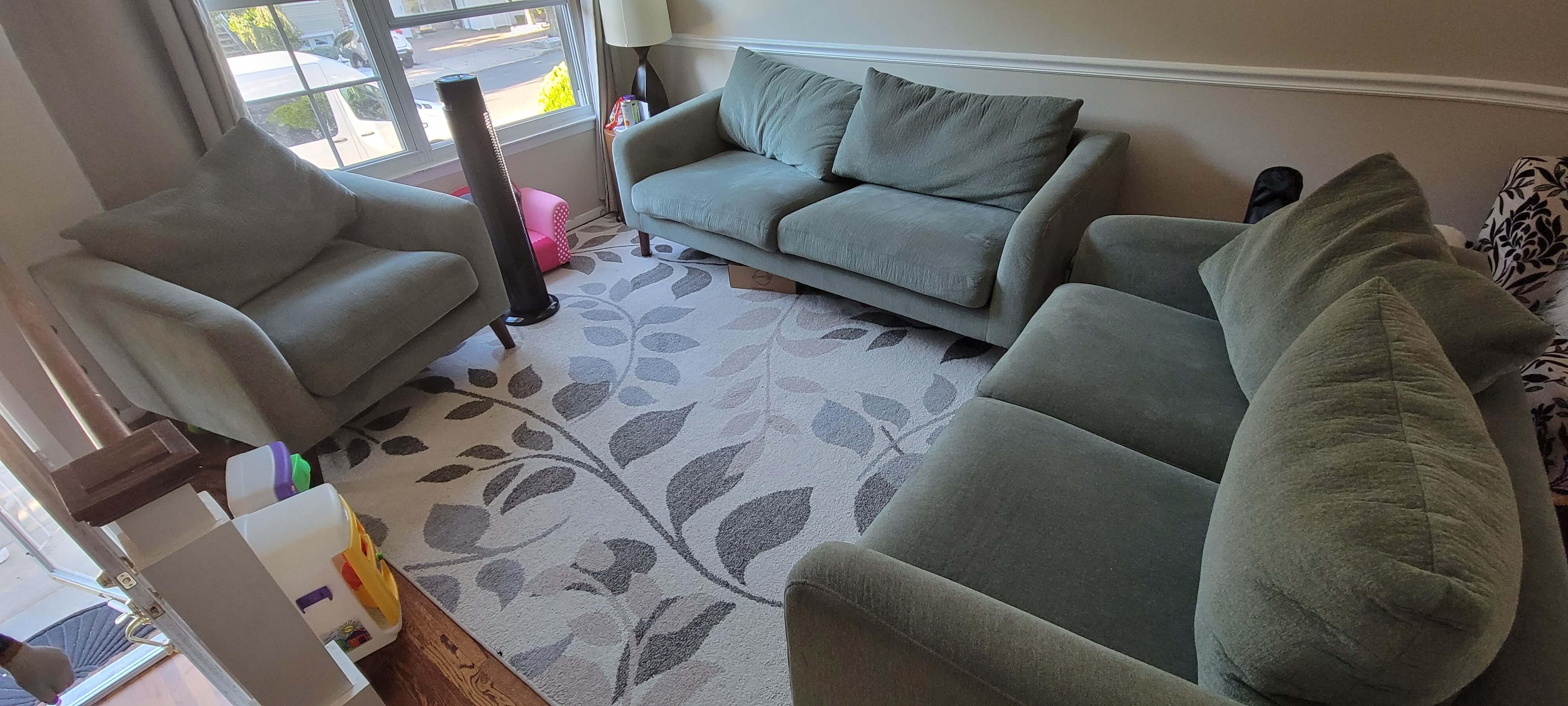 Sectional couch before removal in Glendale